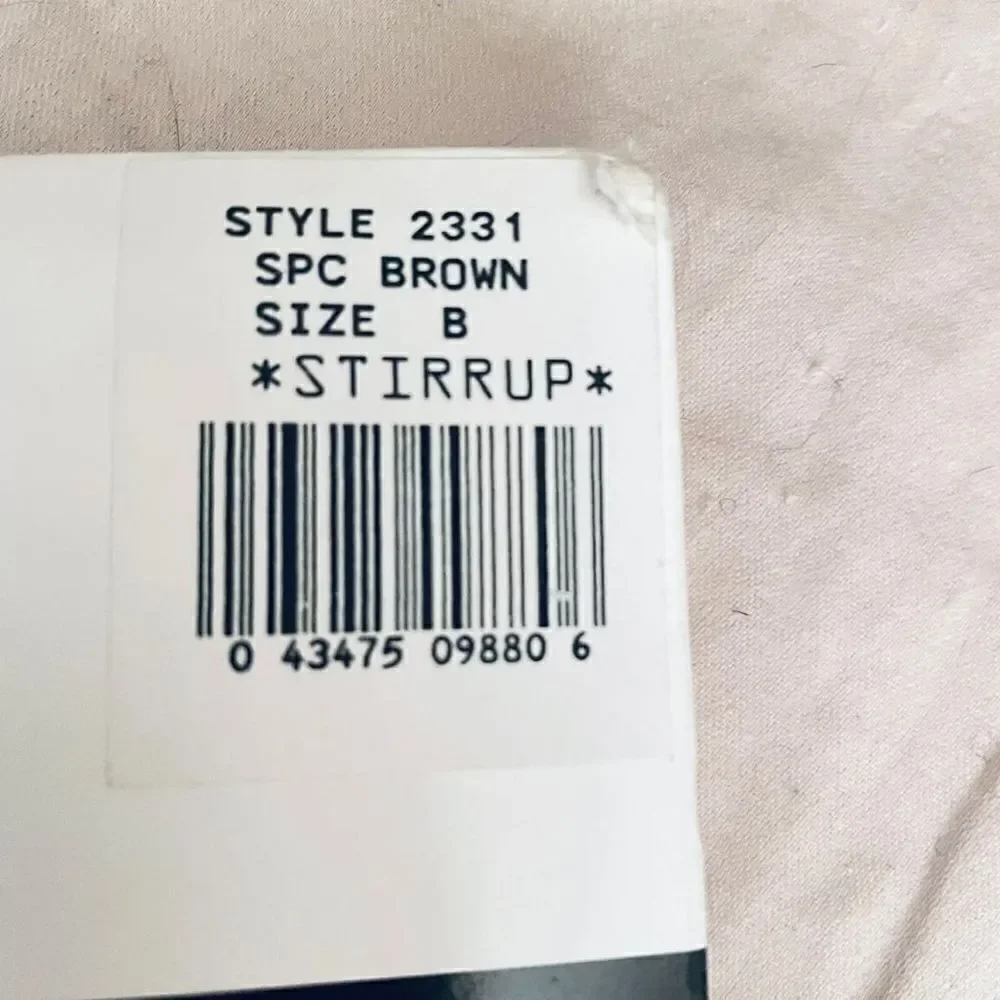 New Vintage Danskin 2331 Color Brown Sz B Ultra Shimmery Stirrup Tights In Pack